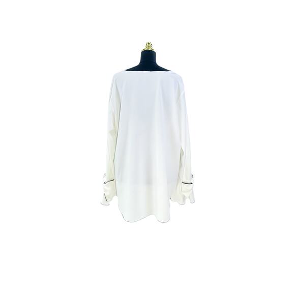 Alfani White/Black Flutter Sleeve Blouse - Size XL - Picture 4 of 8